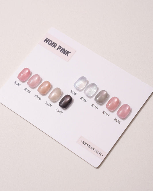 REVE IN NAIL Noir Pink Magnetic Gel Polish, Set 10 x 10ml