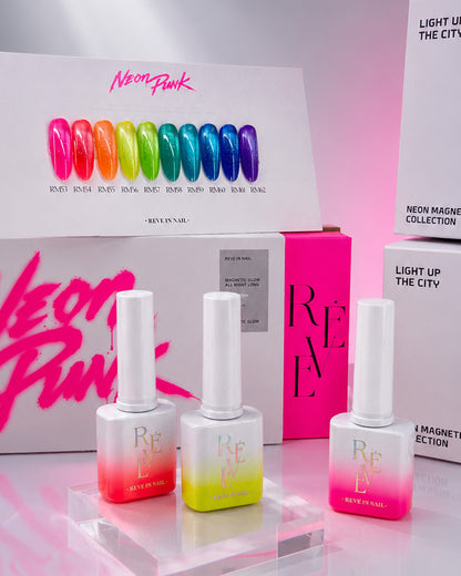 REVE IN NAIL Neon Punk Magnetic Gel Polish Set, Set 10 x 10ml