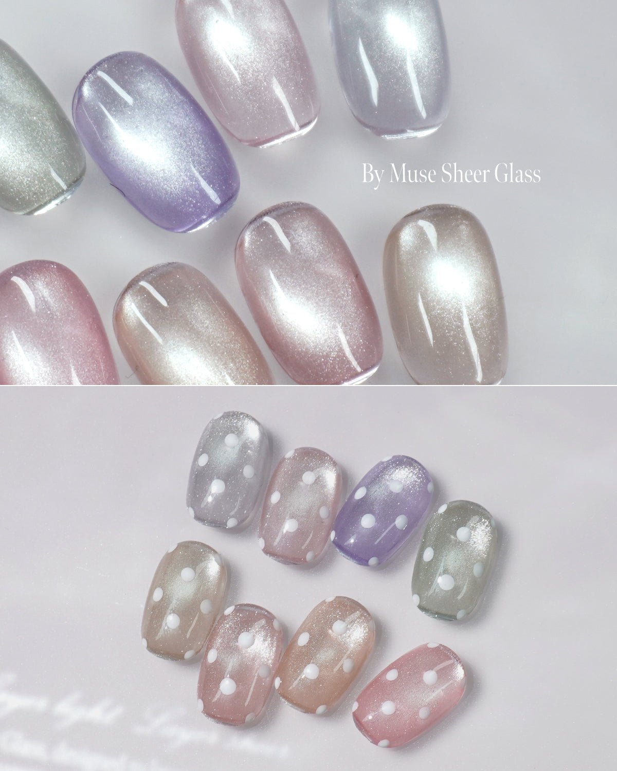BY MUSE Sheer Glass Magnetic Gel Polish, Set 8 x 10ml