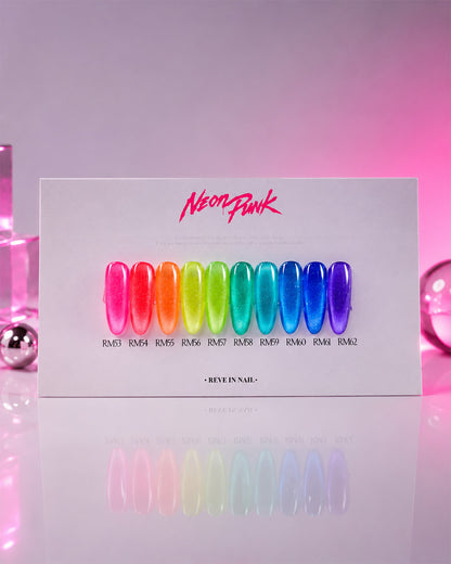 REVE IN NAIL Neon Punk Magnetic Gel Polish Set, Set 10 x 10ml