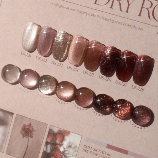 DGEL Signature Dry Rose Magnetic Gel Collection, Set 8 x 12ml