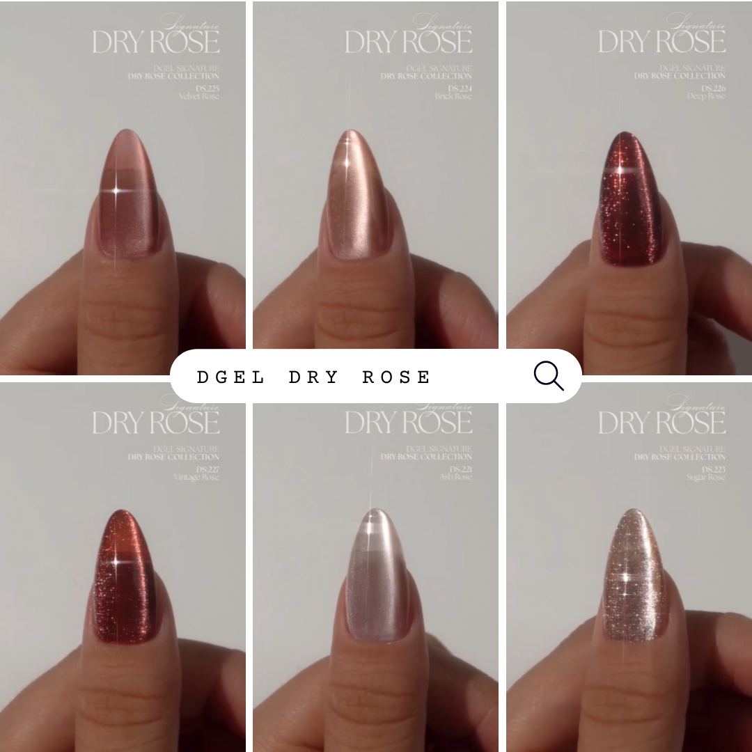DGEL Signature Dry Rose Magnetic Gel Collection, Set 8 x 12ml