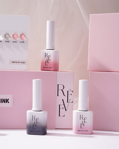 REVE IN NAIL Noir Pink Magnetic Gel Polish, Set 10 x 10ml