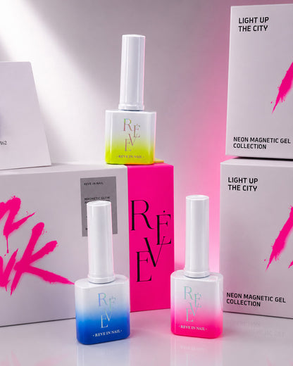 REVE IN NAIL Neon Punk Magnetic Gel Polish Set, Set 10 x 10ml
