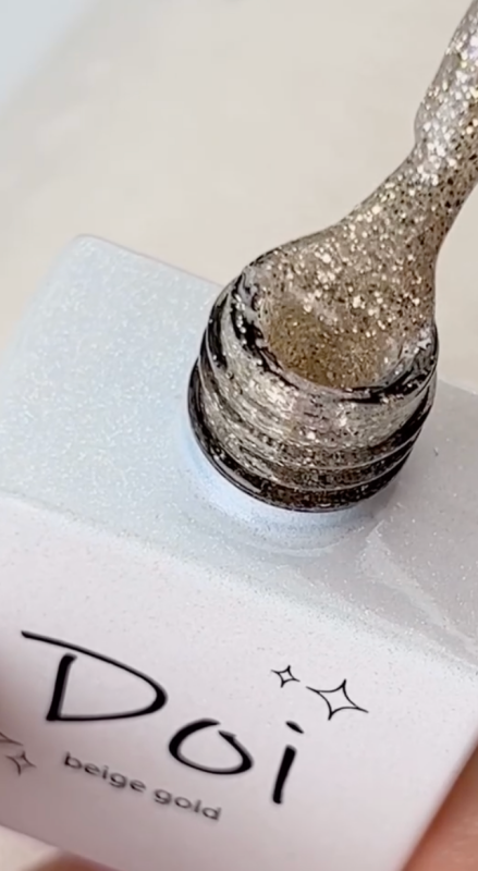 Nailbayo DOI Beige Gold Glitter, 10ml