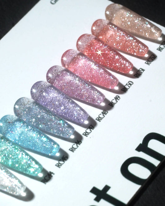 REVE IN NAIL Light On Glitter Gel Polish, Set 10 x 10ml