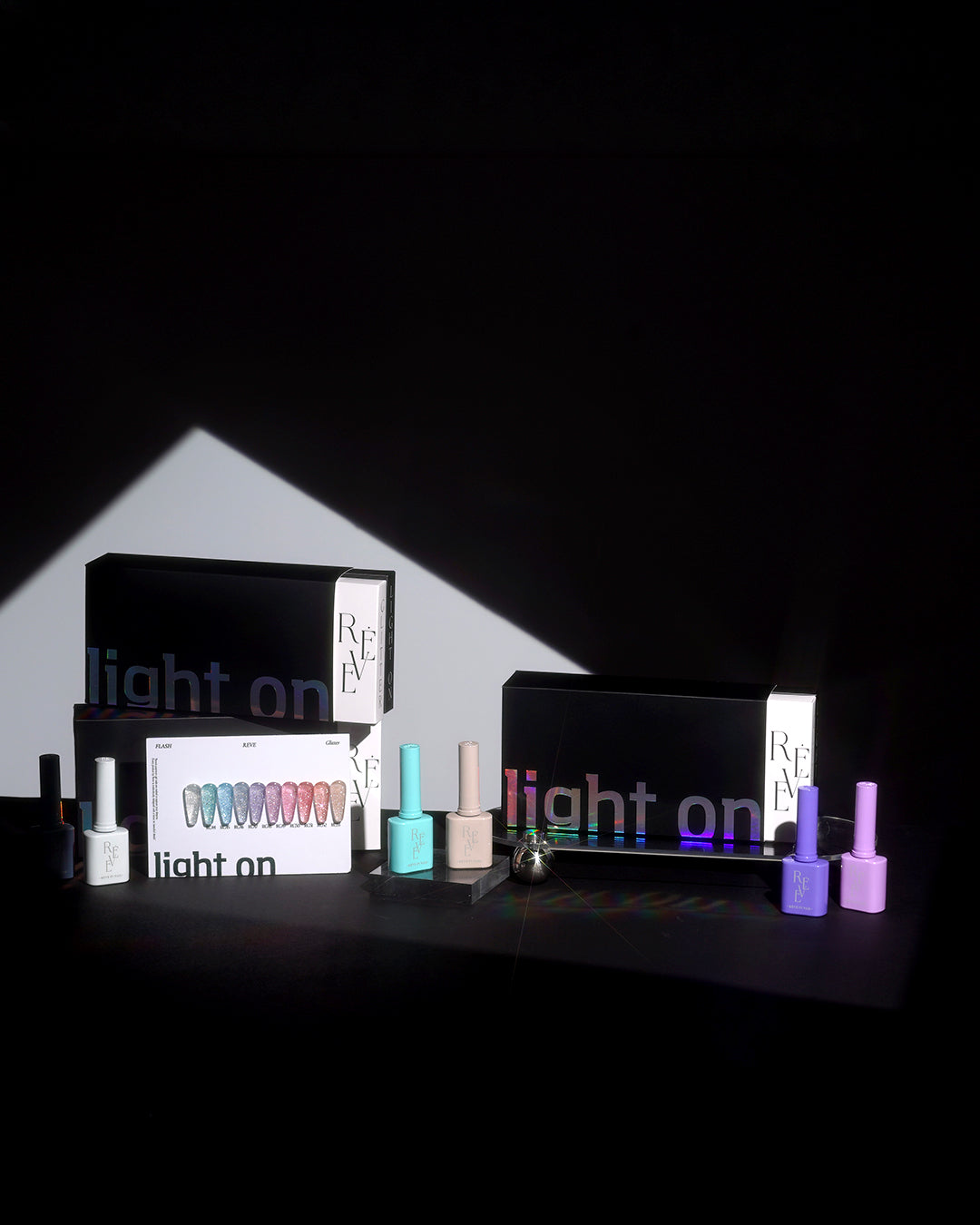 REVE IN NAIL Light On Glitter Gel Polish, Set 10 x 10ml