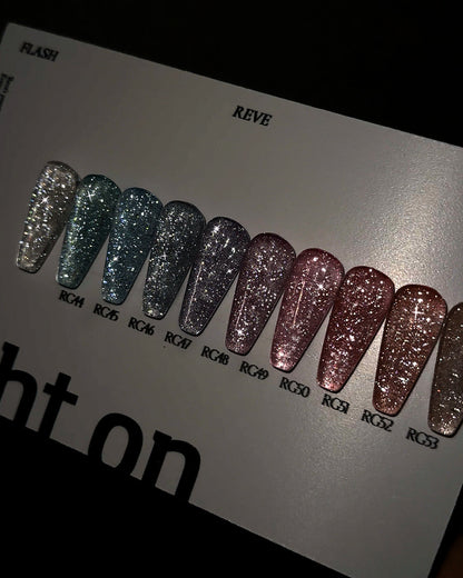 REVE IN NAIL Light On Glitter Gel Polish, Set 10 x 10ml